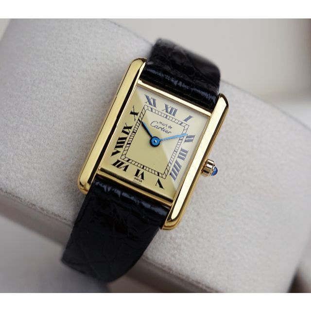 美品 カルティエ マスト タンク アイボリー ローマン SM Cartier39CARTIER