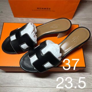 エルメス(Hermes)の【新品未使用】HERMES オアジス　黒　37 23.5センチ　ブラック(サンダル)