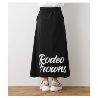 ロデオクラウンズワイドボウル(RODEO CROWNS WIDE BOWL)のヴィンテージライク ロゴカットスカート(ロングスカート)