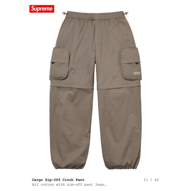 Supreme Cargo Zip-Off Cinch pant M GREYワークパンツ/カーゴパンツ