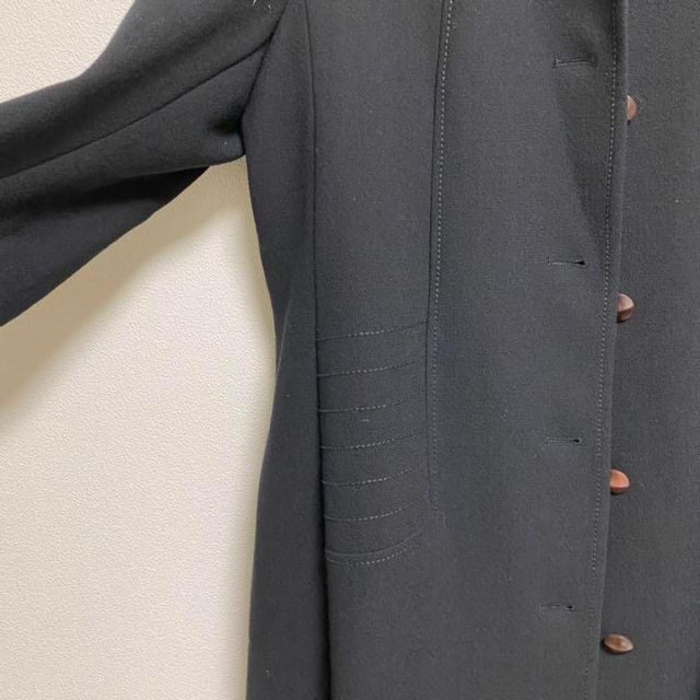 【超希少】高級 ミンク襟 ラミエンヌ ロングコート レトロ 黒 日本製 15号 レディースのジャケット/アウター(ロングコート)の商品写真
