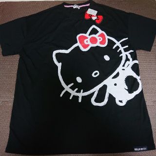 新品 キティ ブラック Tシャツ 大きいサイズ4L(Tシャツ(半袖/袖なし))