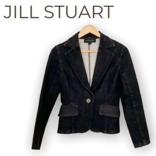 ジルスチュアート(JILLSTUART)のJILL STUART ジルスチュアート デニムジャケット ブラック グレー S(Gジャン/デニムジャケット)