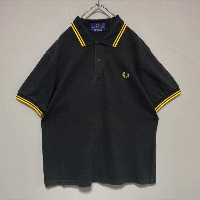 Fred Perry フレッドペリー ポロシャツ 黒×黄 L 美品6500円で大丈夫