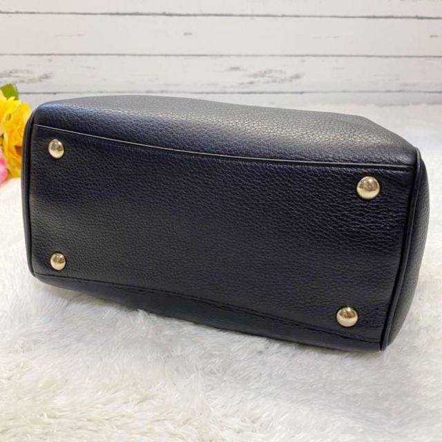 極美品 COACH 1794 2way ショルダーバッグ ターンロック ネイビー