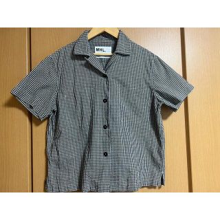 マーガレットハウエル シャツ/ブラウス(レディース/半袖)(チェック お得に買える通販 マーガレットハウエル 【美品】 ラージチェック MHL ブラウス シャツ リネン シャツ/ブラウス(半袖/袖なし)