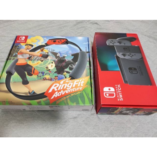 超美品 NintendoSwitch グレー 本体＋リングフィットアドベンチャー ...