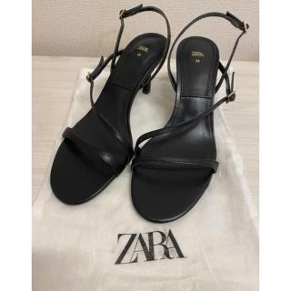 ザラ(ZARA)のZARA レザーハイヒールサンダル　36(サンダル)