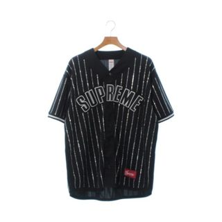 シュプリーム(Supreme)のSupreme シュプリーム カジュアルシャツ L 黒xシルバー(ストライプ) 【古着】【中古】(シャツ)