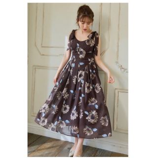 ハーリップトゥ(Her lip to)のHerlipto Sunflower-Printed Midi Dress(ロングワンピース/マキシワンピース)