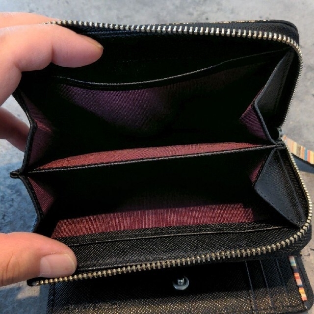 Paul Smith(ポールスミス)のPaul Smith ポールスミス L字ファスナー折財布 黒 マルチストライプ メンズのファッション小物(折り財布)の商品写真