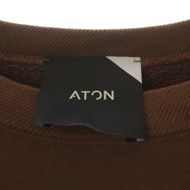 ATON(エイトン)のエイトン プルオーバー トレーナー スウェット 長袖 プルオーバー ロゴ刺繍 レディースのトップス(トレーナー/スウェット)の商品写真