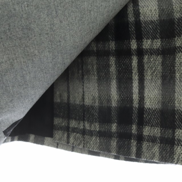 ADORE(アドーア)のアドーア ADORE チェック柄 ラップミニスカート 台形 黒 36 アイボリー レディースのスカート(ミニスカート)の商品写真