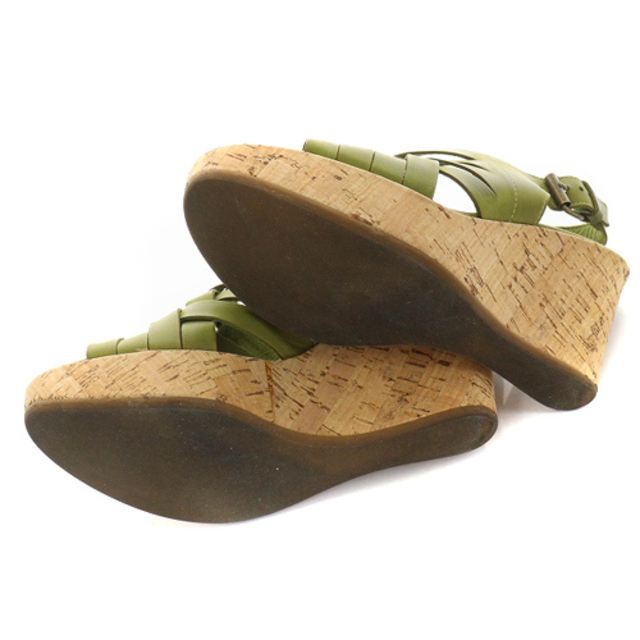 FABIO RUSCONI(ファビオルスコーニ)のファビオルスコーニ サンダル ストラップ レザー 36 22.5cm グリーン レディースの靴/シューズ(サンダル)の商品写真