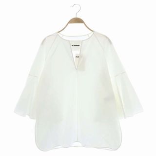 ジルサンダー(Jil Sander)のジルサンダー 22SS キーネック フレアスリーブ ブラウス シャツ 長袖(シャツ/ブラウス(長袖/七分))