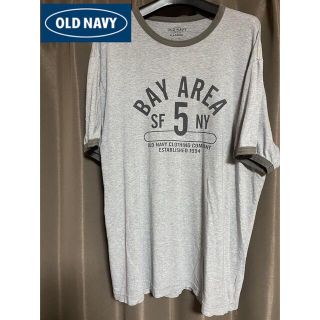 オールドネイビー(Old Navy)のold navy オールドネイビー　リンガーTシャツ　XLサイズ　グレー(Tシャツ/カットソー(半袖/袖なし))