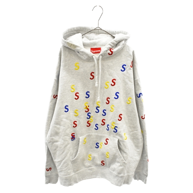 SUPREME シュプリーム 21SS Embroidered S Hooded Sweatshirt エンブロイダード Sロゴ スウェットプルオーバーパーカー グレー