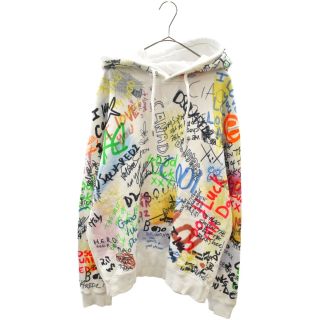 ディースクエアード(DSQUARED2)のDSQUARED2 ディースクエアード 22SS WRITINGS COOL HOODIE S74GU0596 文字プリント 総柄 プルオーバーパーカー フーディー マルチ(パーカー)