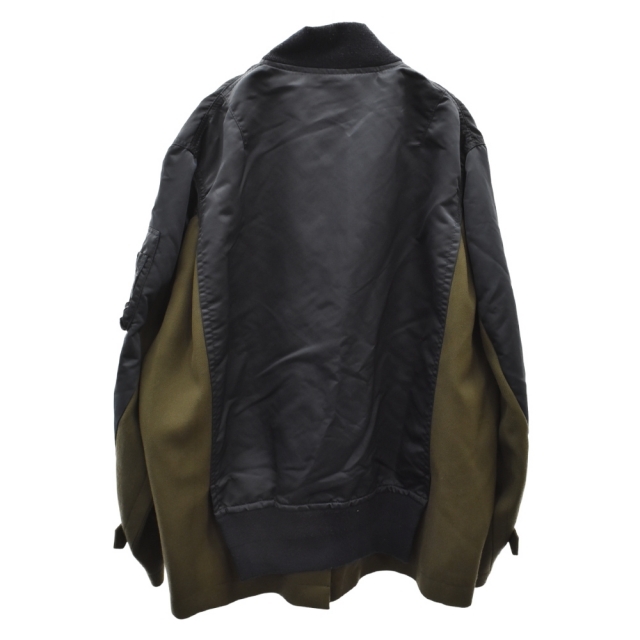 Sacai サカイ 21AW Wool Surge x Nylon Twill Blouson ウールサージ ...