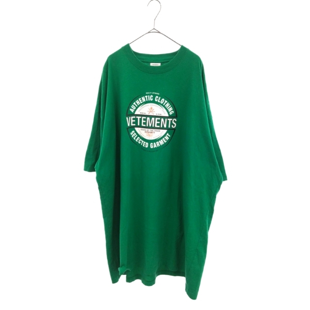 VETEMENTS ヴェトモン 20SS BEER BADGE ビールバッジ オーバーサイズ半袖Tシャツ SS20TR373 グリーン