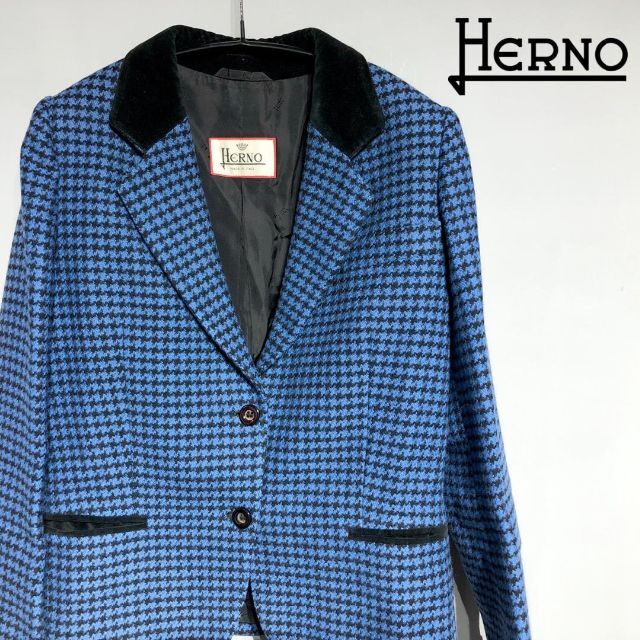 HERNO ヘルノ テーラードジャケット ツイード 千鳥格子柄 高級