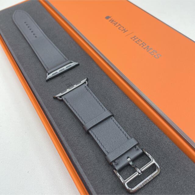 HERMES アップルウォッチ レザーベルト 黒 Apple Watch 【500円引き