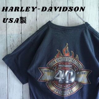 ハーレーダビッドソン(Harley Davidson)の希少　ハーレーダビットソン　90s 古着 Tシャツ 黒　USA ストリート(Tシャツ/カットソー(半袖/袖なし))