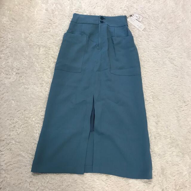 【新品】ドニーユ DONEEYU ロングスカート ポケット ブルー系 38 M