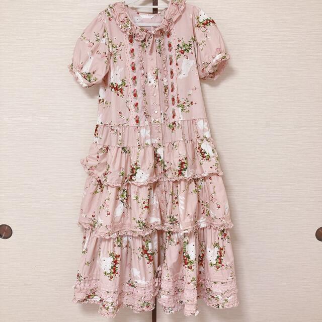 日本最大の PINK ピンクハウス 野いちごの森 ロング ワンピース