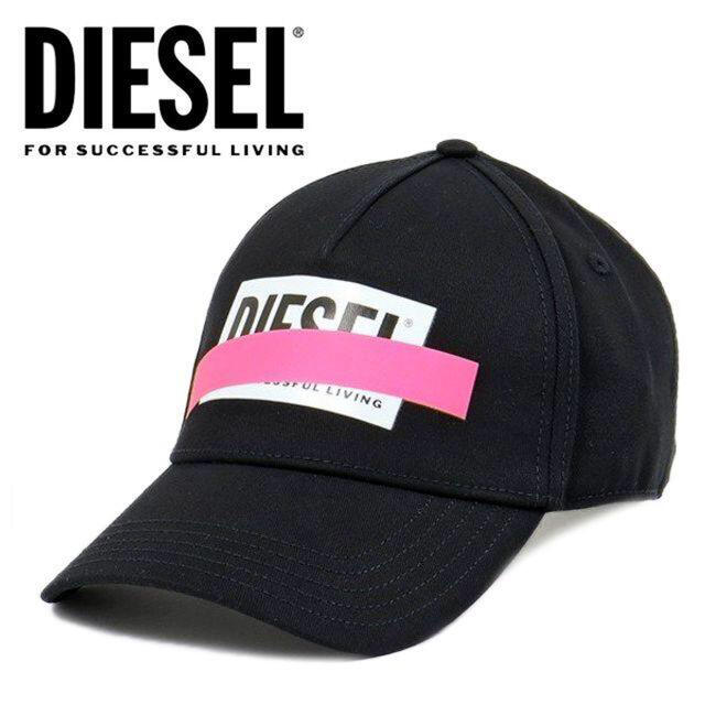 DIESEL キャップ　コットン スナップバック ネオン 蛍光 ブラック 01