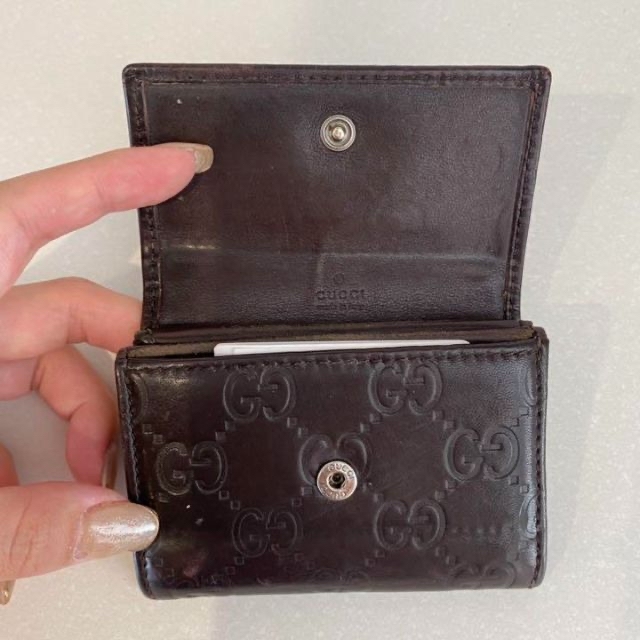 Gucci(グッチ)のGUCCI グッチ 名刺入れ コインケース カードケース GG柄 グッチシマ メンズのファッション小物(名刺入れ/定期入れ)の商品写真