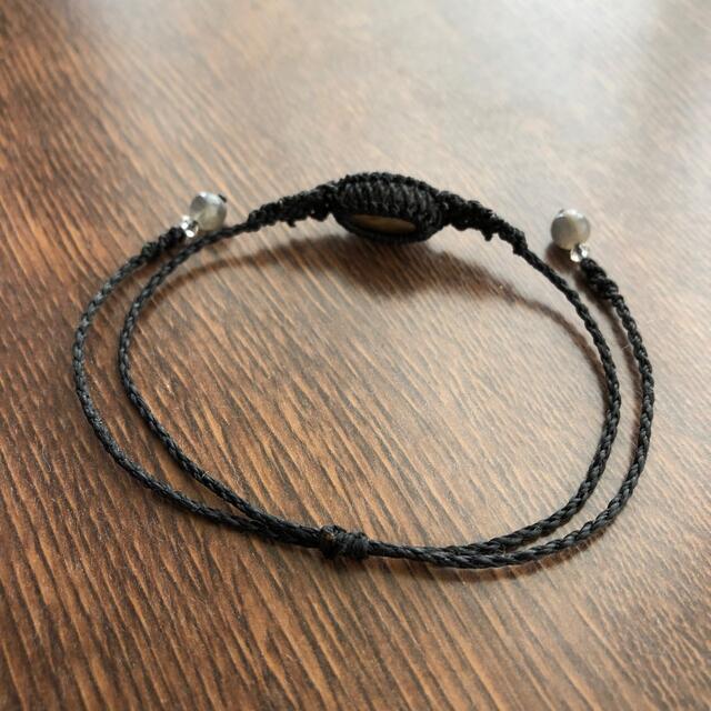 SOLD OUT*607*ブラックサンストーンのマクラメアンクレットの通販 by ...