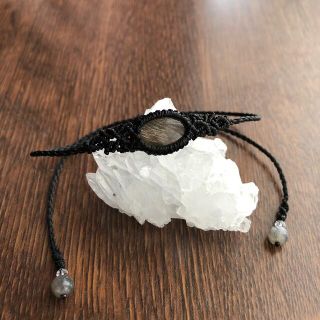 SOLD OUT*607*ブラックサンストーンのマクラメアンクレットの通販 by ...