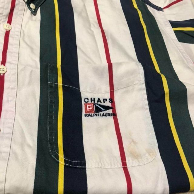 90s◆チャップス ラルフローレン ストライプシャツ オーバーシャツ レトロ