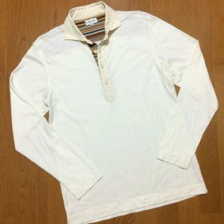 ポールスミス(Paul Smith)のPaul Smith 長袖襟付カットソー 長袖ポロシャツ アイボリー サイズL(Tシャツ/カットソー(七分/長袖))