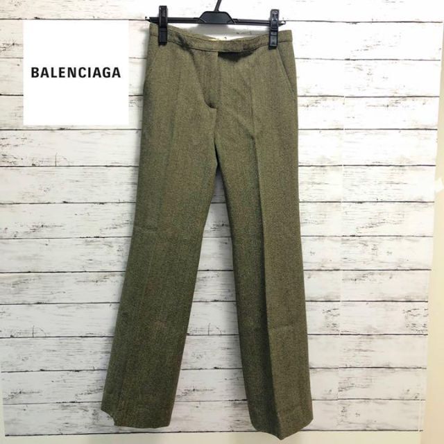 バレンシアガ◆Balenciaga センタープレス　スラックス　グレー　ワイド