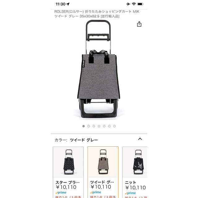 ロルサー　ショッピングカート　一度のみ使用 レディースのバッグ(スーツケース/キャリーバッグ)の商品写真