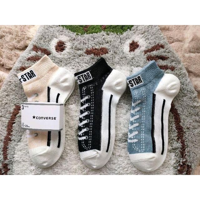 CONVERSE(コンバース)のCONVERSE 靴下 23~25cm ソックス 3足セット レディースのレッグウェア(ソックス)の商品写真