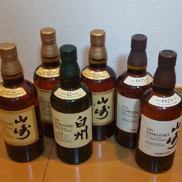 サントリー(サントリー)の山崎12年3本・白州12年１本・山崎ＮＶ２本 食品/飲料/酒の酒(ウイスキー)の商品写真