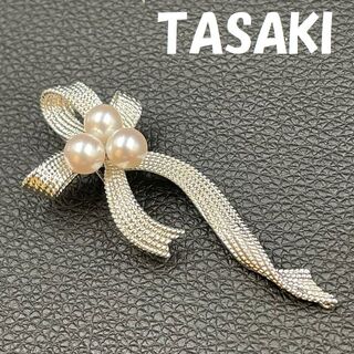 TASAKI - タサキ 田崎 ブローチ シルバー 925刻印 パール リボン 