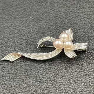 TASAKI - タサキ 田崎 ブローチ シルバー 925刻印 パール リボン