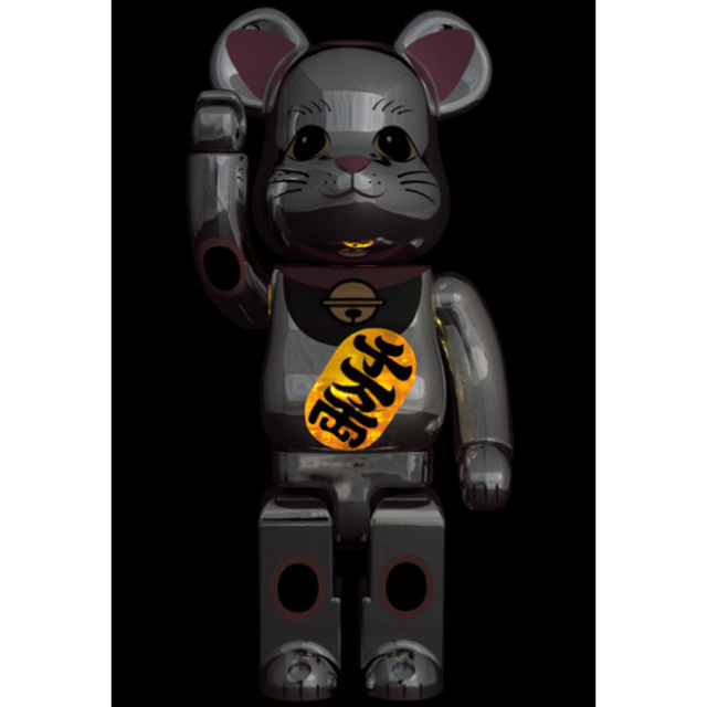 MEDICOM TOY(メディコムトイ)のBE@RBRICK 招き猫 銀メッキ 発光 400％ エンタメ/ホビーのフィギュア(その他)の商品写真