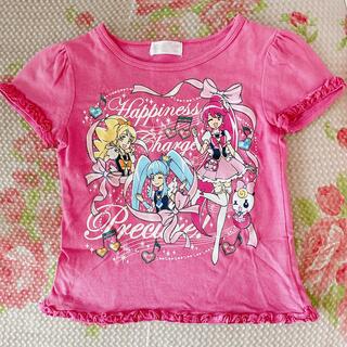 バンダイ(BANDAI)の100cm／ハピネスチャージプリキュア／半袖／フリル／ラメプリント／Tシャツ(Tシャツ/カットソー)