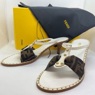 フェンディ(FENDI)の【＃37 1/2 23.5㎝】フェンディ FENDI ミュール・サンダル 美品(ミュール)