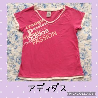 アディダス(adidas)の値下げ　アディダス♡ピンクTシャツ♡サイズL(Tシャツ(半袖/袖なし))