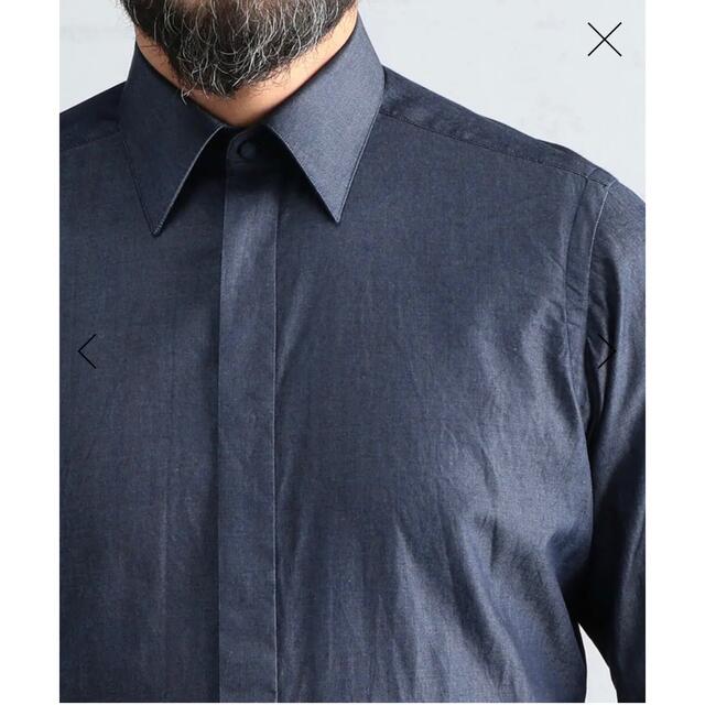 TOMORROWLAND(トゥモローランド)の140/2インディゴツイル レギュラーカラー ドレスシャツ メンズのトップス(シャツ)の商品写真