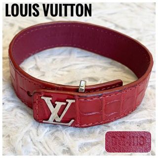 ルイヴィトン(LOUIS VUITTON)の美品最新作⭐️ルイヴィトン クロコダイル レッド ブレスレット レッド シルバー(ブレスレット/バングル)