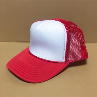 オットーキャップ(OTTO CAP)のOTTOメッシュキャップ★白赤ハーフ★ツートンレッド@ホワイト&レッド！(キャップ)