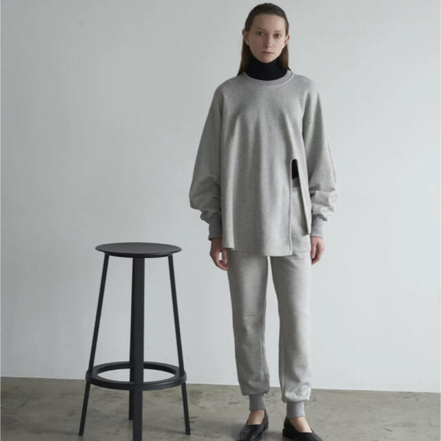 CLANE BULKY SLIT SWEAT SET UP gray 2