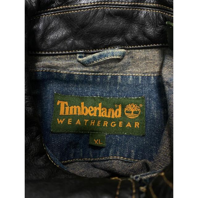 Timberland(ティンバーランド)の90s ヴィンテージ ティンバーランド レザー切替 ジージャン デニムジャケット メンズのジャケット/アウター(Gジャン/デニムジャケット)の商品写真